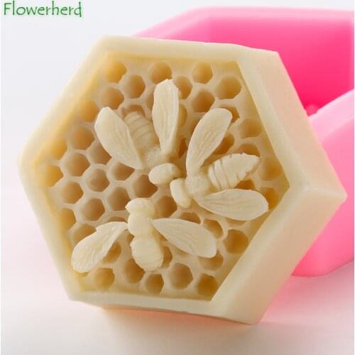 3D Bee Honeycomb Silicone Soap Molds Resin Crafts Mould Mousse Fondant Cake Decorating Tool Bakeware Dessert Kitchen Accessories
