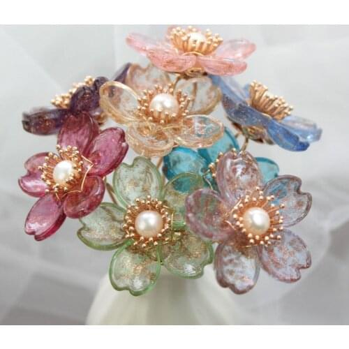 Crystal Flower Hair Pins Accessories Hairpin Clips Chinese Spinki Do Wlosow Hair Stick Pin Bridesmaid Gift Jewellery Hairpins