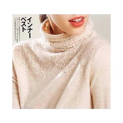 Fashion Winter Autumn Turtleneck Soft Comfortable Hollow Out Women Sweaters and Pullovers Cashmere Wool S13