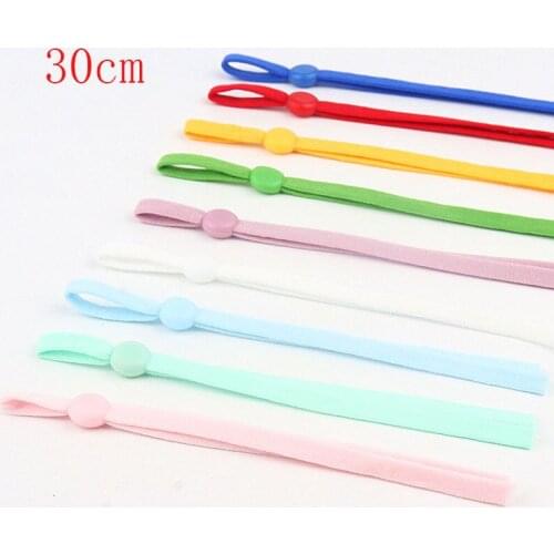 30cm 5mm Adjustable Mask Elastic Band Cord with Buckle Stretchy Mask Earloop Lanyard Earmuff Rope DIY Making Supplies 20/50pcs