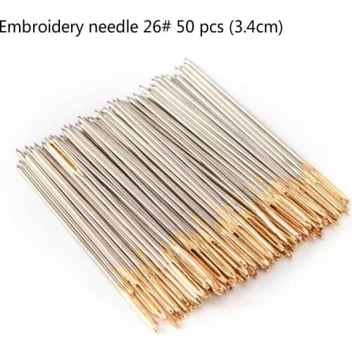 50pcs 3.4cm cross stitch needle craft embroidery tool big eye sewing needle hand sewing needle threader