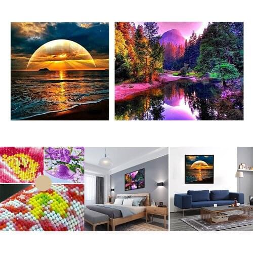5D Diamond Painting Landscape Embroidery Cross Craft Stitch Kit Home Decor Embroidery Mosaic Cross Stitch Home Decor Gift 2
