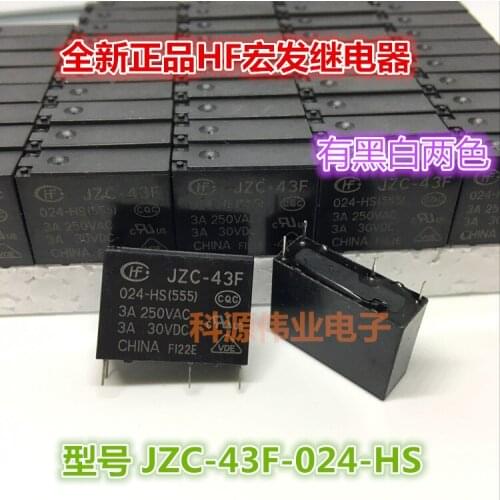 5pcs JZC-43F-024-HS 24VDC 4PIN 3A Relay