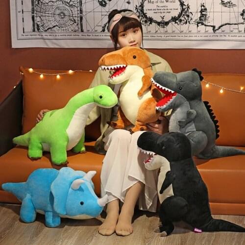 80cm New Colorful Plush Dinosaur Toys Stuffed Tyrannosaurus Long-Necked Dragon Dolls Children Gift Birthday Christmas Brinqedos