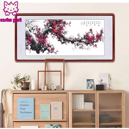 DIY Plum blossom magpie bird foliage pictures 5d diamond painting mosaic art diamond embroidery icons new hot decor salon large