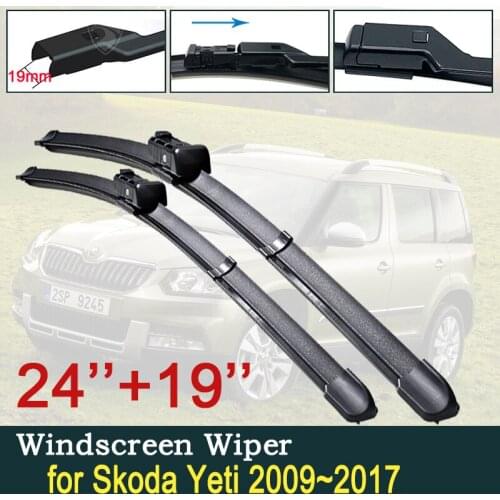Car Wiper Blades for Skoda Yeti 2009~2017 Front Windscreen Windshield Wipers 2010 2011 2012 2013 2014 2015 2016 Car Accessories