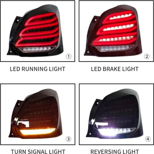 Car LED Tail Light Taillight For Suzuki Swift 2017 2018 2019 Rear Fog Lamp + Brake Light + Reverse + Dynamic Turn Signal