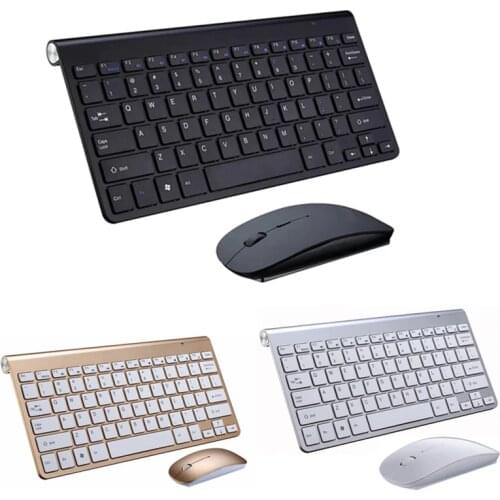 Wireless Keyboard Mouse Combo Mini Ultra Slim Small Gaming Keybord Mause Kit Set For PC Laptop Macbook TV Box Android IOS System
