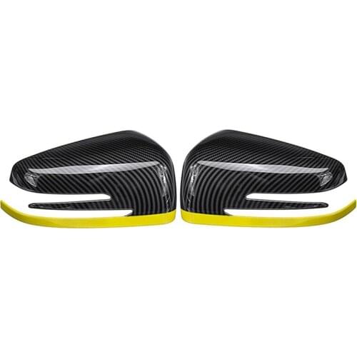 2X Car Rearview Side Mirrors Cover Cap for Mercedes-Benz A B C E CLA GLA GLK Class W176 W117