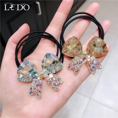 Big Rhinestone Cartton Hair Tie For Women Elastic Hair Bands Hair Accessories Rubber Band Hair Ring Headbands For G