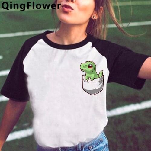 Harajuku Dinosaur Graphic Cute Anime T-shirt Women Kawaii Dinosaur Funny Cartoon T Shirt 90s Aesthetic Tshirt Fashion Tee Female