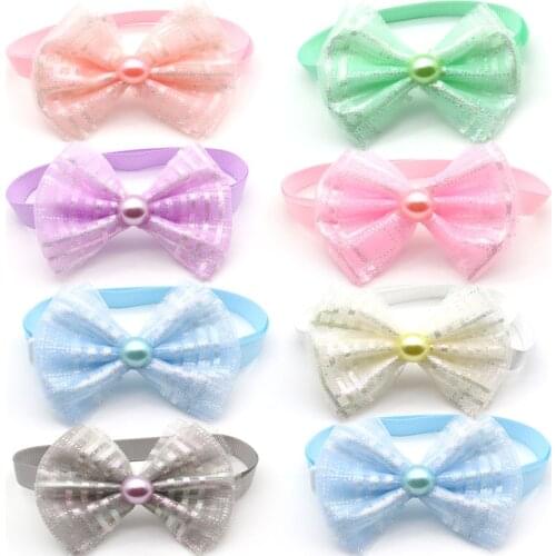 30/50 Pcs Dogs Pets Accessories Bowties Grooming Product Cute Pearl Dog Cats Bow Tie Fashion Pet Wedding Party Bows Accessories