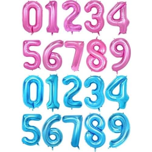 HOT SALE Large 40 inch Foil Balloon Helium Number Balloons Wedding Decoration Birthday Party favors pink blue