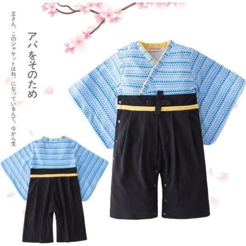 Summer Baby Kimono Rompers Girls Boys Japanese Tracksuit Kids Casual Newborn Infants Bebe Cotton Geometric Jumpsuits 9-36 Months