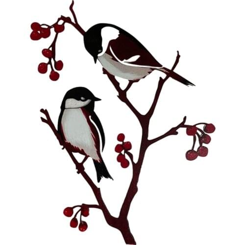 Metal Mountain Sparrow Ornament Bird Statue Silhouette Garden Courtyard Decor