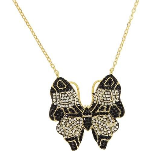 Fashion animals butterfly necklace mix color beautiful butterfly charm pendant yellow blue white summer cute necklace