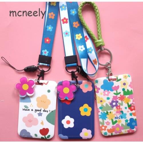 Fashion Women Men ID Credit Bank Card Holder Students Bus Clear Card Case Lanyard GIRL Visit Door Identity Badge Cards Cover
