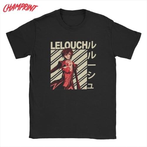 Mens Lelouch Lamperouge Code Geass Lelouch Of The Rebellion T Shirt 100% Cotton Clothes Short Sleeve Tee Shirt Summer T-Shirt