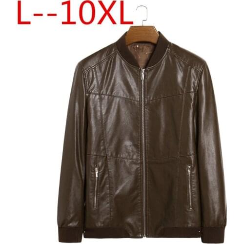 Genuine Leather Jacket Men Coats Genuine Sheepskin Brand Black Male Motorcycle Leather Jacket Winter Coat Plus size 10XL 8XL 6XL