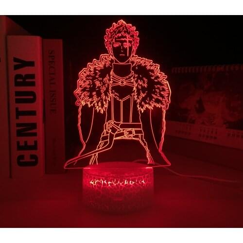 Black Clover Anime Zenon 3D White Base Night Light for Bedroom Decor Nightlight Birthday Gift Room LED Table Light