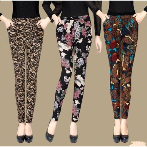 New Arrival Autumn winter plus velvet thick leggings women plus size XXXL Printing Warm trousers womens pants