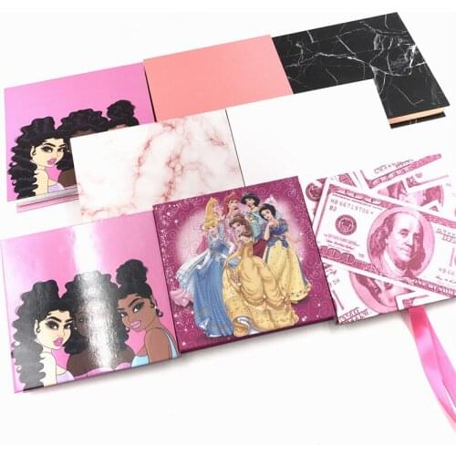 Wholesale paper eyelash packaging box lashes boxes packaging Marble Design for 10mm- 25mm mink eyelashes square case