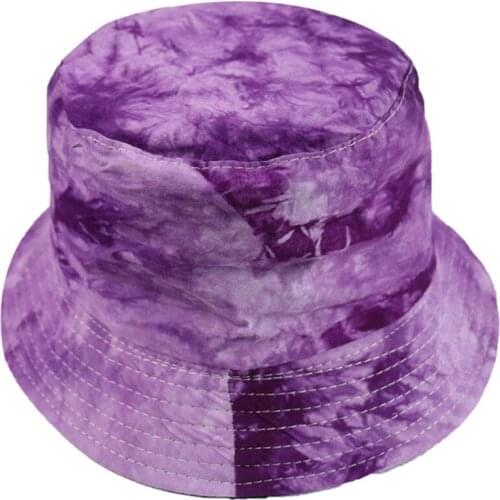 Autumn Winter Tie Dye Bucket Hat Fishing Caps Womens Flat Fishermen Caps