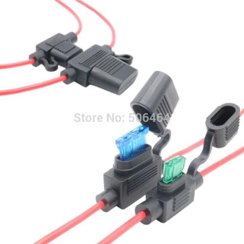 Waterproof Mini Standard medium Blade Fuse Apapter Automotive Fuses tap Holder for Automotive Car Truck Motorcycle SUV 16AWG