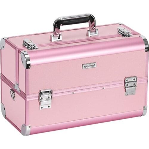 Portable cosmetic bag Aluminum alloy storage cosmetic box Large capacity makeup case bag Travel Waterproof make up bag my melody