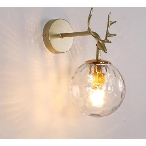Bedroom Bedside Lamp Creative Modern Simple Deer Head Wall Lamps Bathroom Corridor Living Room Background Wall Decor Wall Light