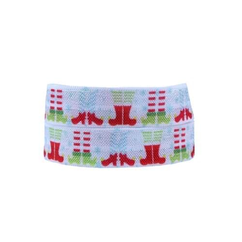 FLRA FOE Cute Christmas custom design printing fold over elastic