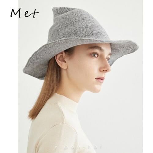 S06 2021 New Trend Spring And Autumn New High-Quality Thin Knitted Hat Fisherman Hat Funny Wizard Hat Female Basin Hat Pointed