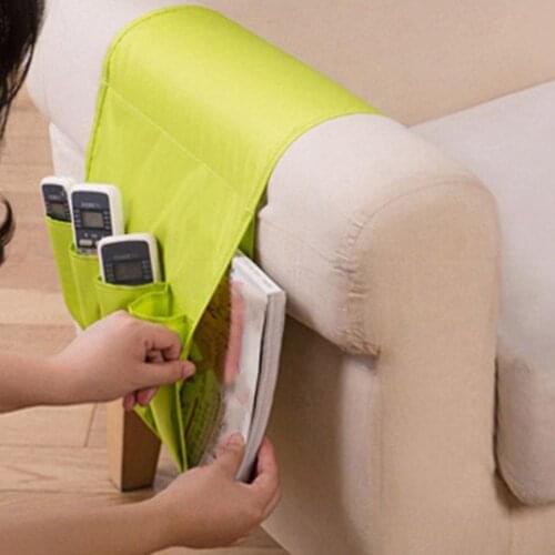 Foldable Storage Bag Home Sofa Arm Rest TV Remote Control Organizer Holder 4 Pockets Chair Couch Magazine Space-saving Cloth