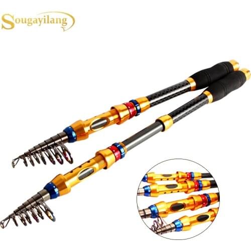 Sougayilang 1.8-3.6m Telescopic Fishing Rod Ultralight Fishing Pole with CNC Reel Seat Portable Retractable Handle Sea Fishing