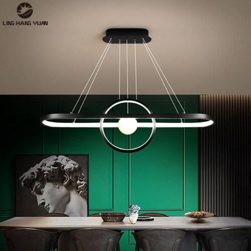 Modern Led Chandeliers Black Decoration Chandelier Lighting for Living room Dining room Kitchen Bedroom Lighting fixtures 100cm