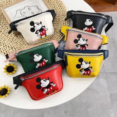 Disney cartoon Mickey mouse pu leather small bag girl new ins Japanese Fashion student shoulder mobile phone Duck bag
