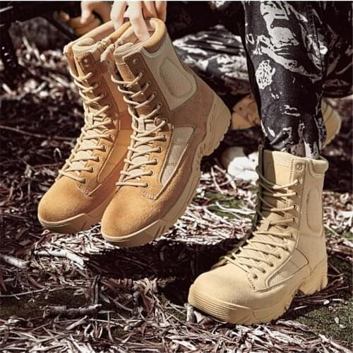 Tactical Military Combat Boots Men Winter Leather Army Hunting Trekking Camping High Ankle Desert Boots for Men Shoes