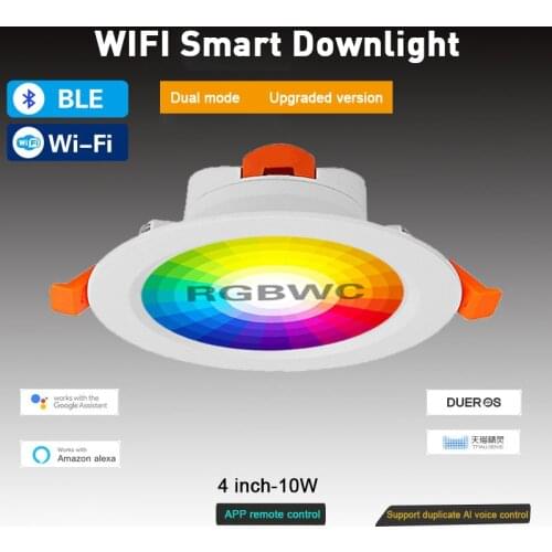 Tuya Zigbee 3.0 WiFi Smart Downlight 3.5 Inch RGBCW 7W 10W Led Recessed Ceiling Light Voice Control Work with Alexa Google Home