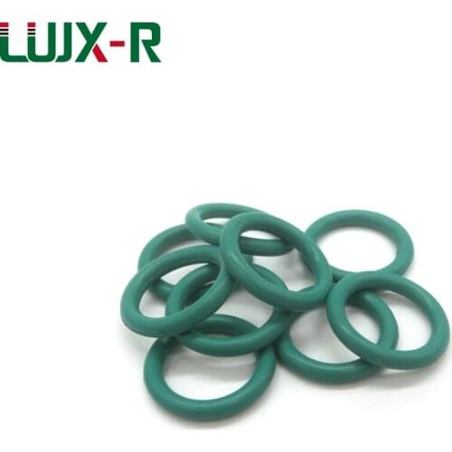 LUJX-R 15pcs O-ring Seal Fkm 1.2mm Thickness Green Washer O Ring Gasket OD5/6/8/8.5/10/12 ORing Replacement for Automobile