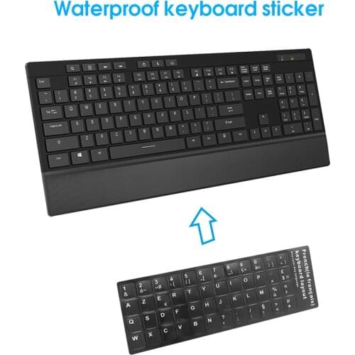 Kebidumei Russian Keyboard Stickers Waterproof French Russia Spanish Sticker For Notebook Computer Desktop Keyboard Covers