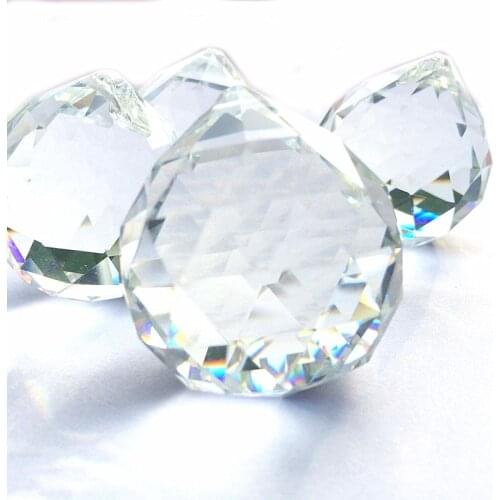 Top Quality 6pcs/lot 40mm Clear Crystal Faceted Chandelier Ball/ Crystal Fengshui Ball, Suncatcher & Hanging Home Decoration