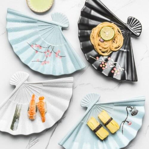 Japanese Ceramic Dinner Plates Sushi Vintage Salad Trays Decorative Sushi Dinner Plates Talerze Obiadowe Kitchen Tableware DB60P