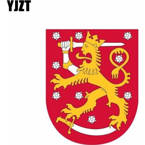 YJZT 10CM*12.5CM Personality Car Sticker Reflective Finland Arms Shield Decal 6-0611