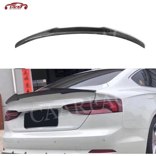 Carbon fiber Rear Spoiler Boot Trim Sticker Wings for Audi A5 S5 Sedan Coupe 2017 2018 2019 M4 Style Trunk Spoiler Car Styling