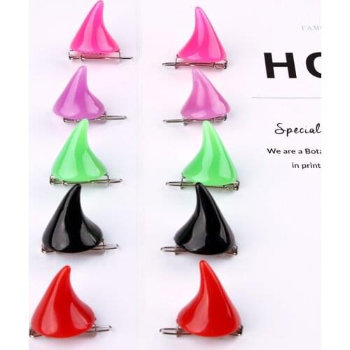 2 Pcs Girl Stereo Devil Horns Ears Hairpins Barrettes Hair Head Bands Clip Hairgrips headband hairband Headwear Accessories