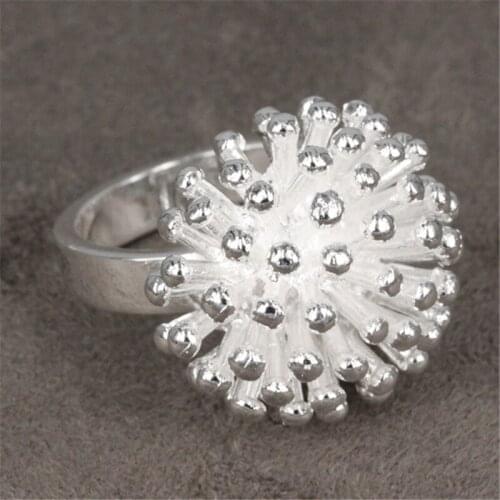Pure 925 Silver Rings For Women Fire Flower Finger Ring Size 6/7/8/9# Wedding Band Fashion Jewelry Accessories Wholesale Bijoux