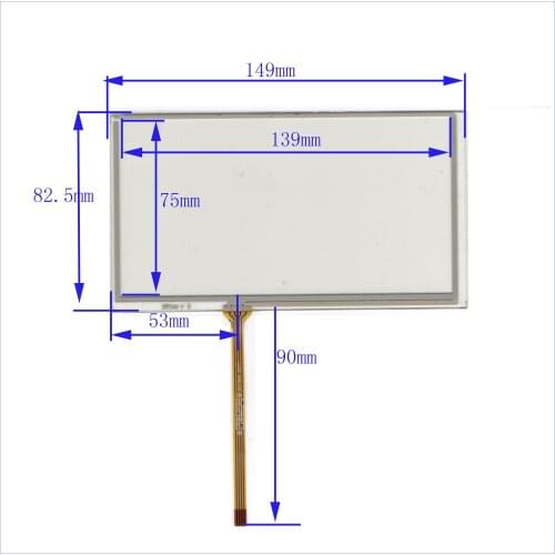 ZhiYuSun wholesale 50pcs/lot 149*83mm 6inch 4lines resistance screen for car DVD redio this is compatible XWT649 149*83