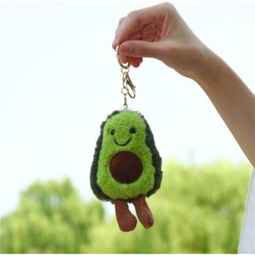 1pc Avocado Plush Keychain Charm Pendant Stuffed Doll Cartoon Fruit Party Holiday DIY Decorations Toy