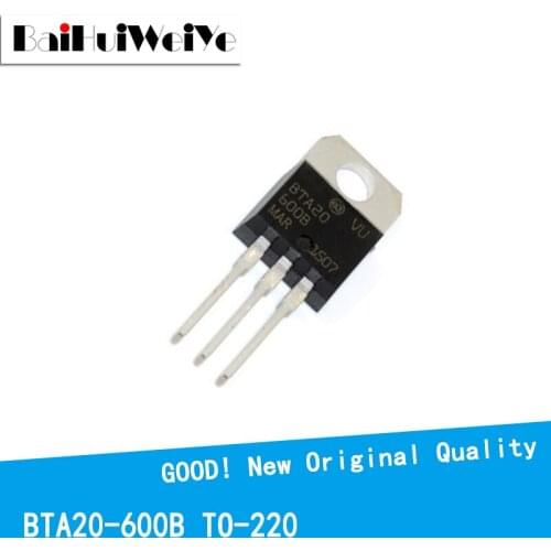 10PCS/LOT BTA20-600B BTA20600B BTA20 BTA20-600 20A800V TO-220 New and Original IC Chipset MOSFET MOSFT TO220
