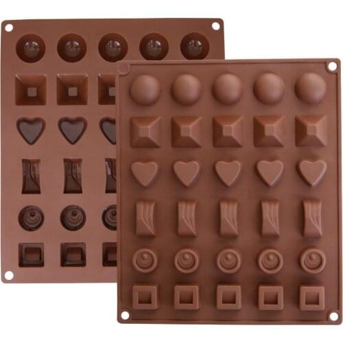 2 Pack Silicone Chocolate Jelly Candy Mold, Cake Baking Mold, 30-Cavity Chocolate Mold Cake Decoration Tools